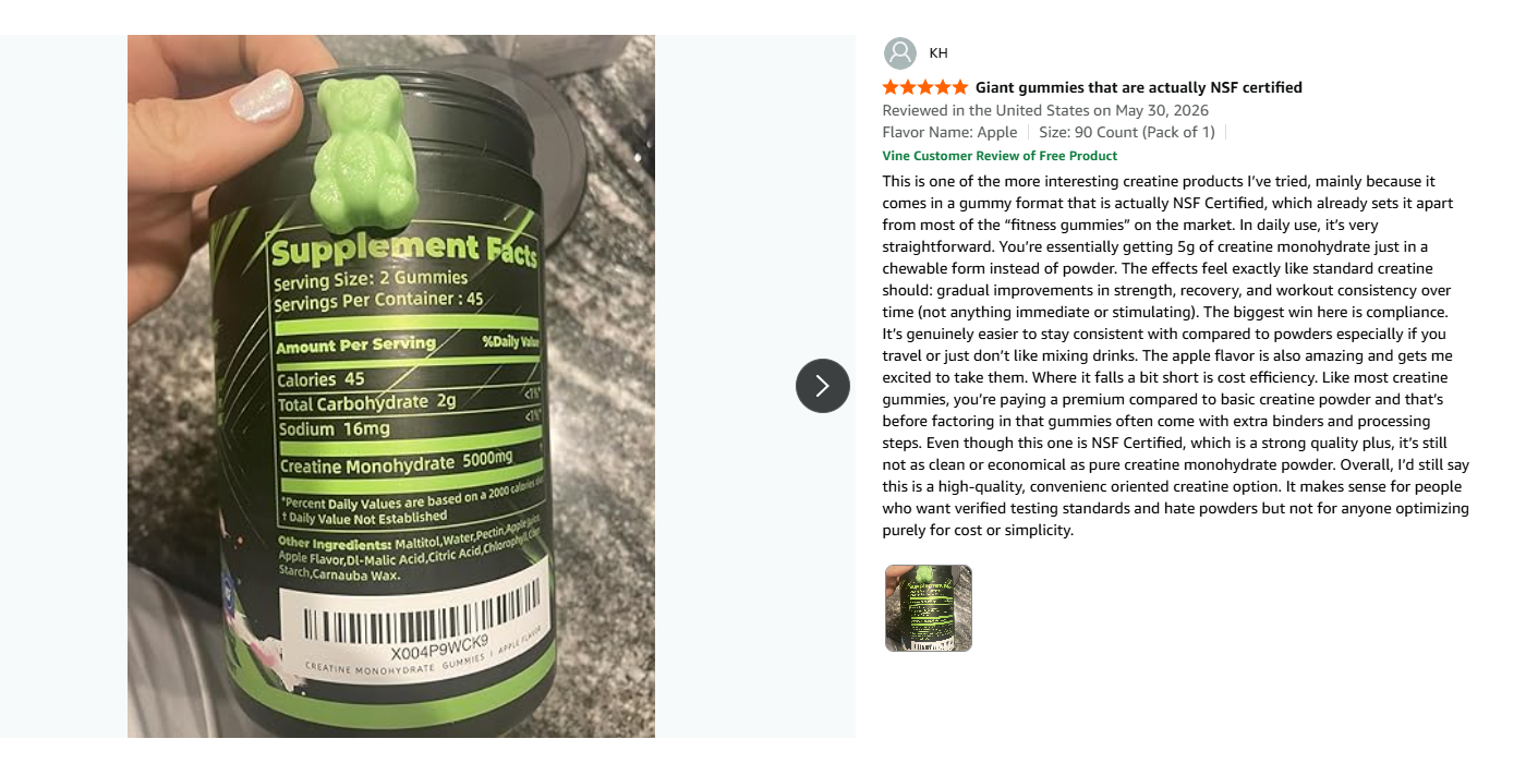 Apple flavor gummy review screenshot 3