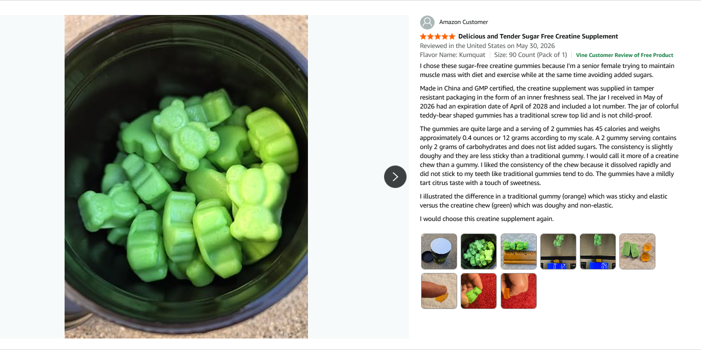 Kumquat flavor gummy review screenshot 1