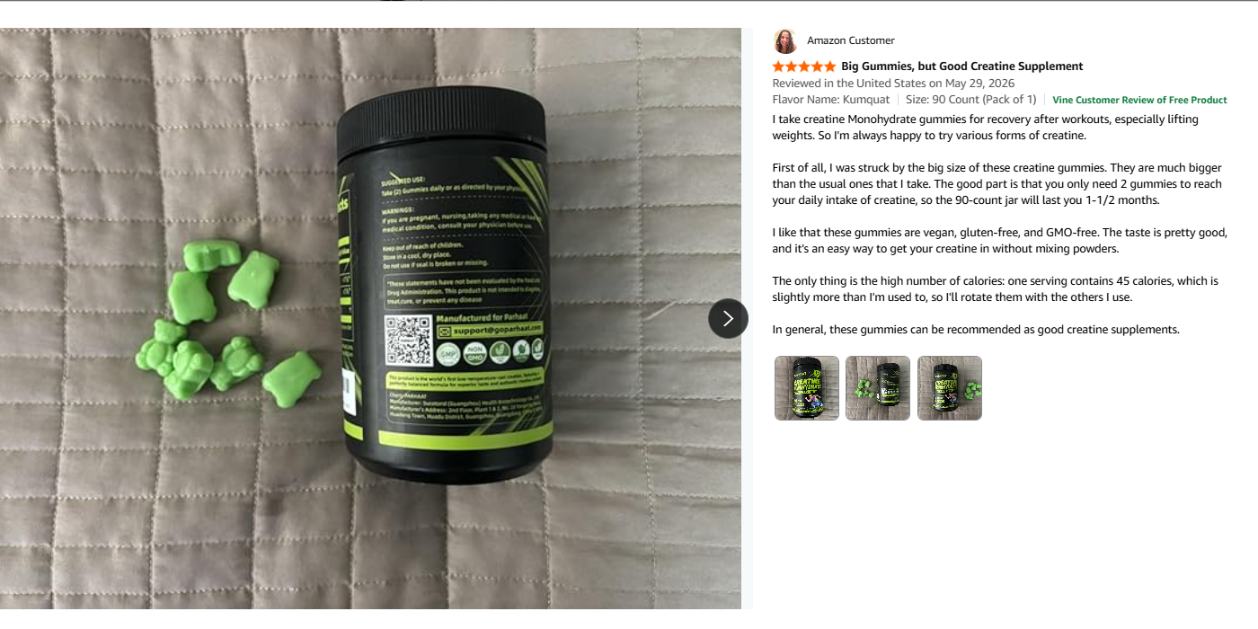 Kumquat flavor gummy review screenshot 2