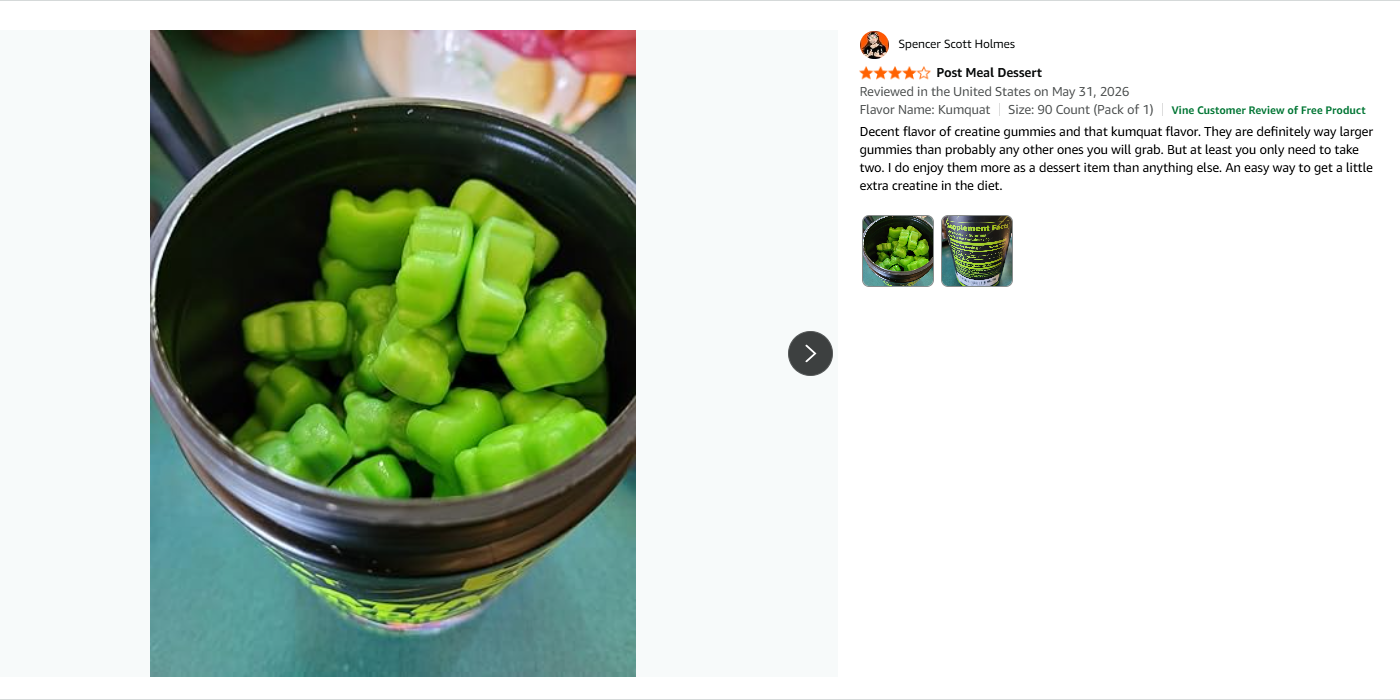Kumquat flavor gummy review screenshot 3