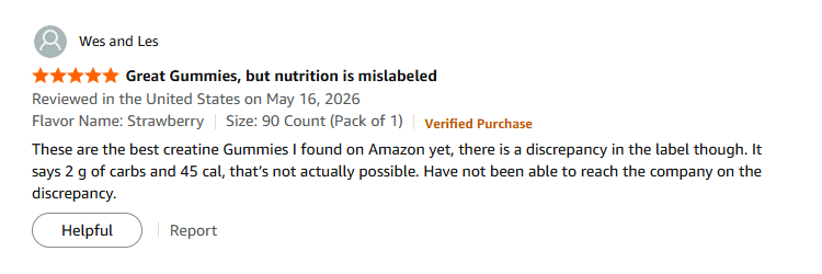 Strawberry flavor gummy review screenshot 1
