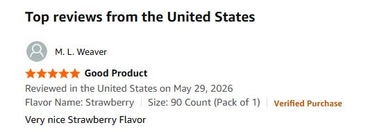 Strawberry flavor gummy review screenshot 3